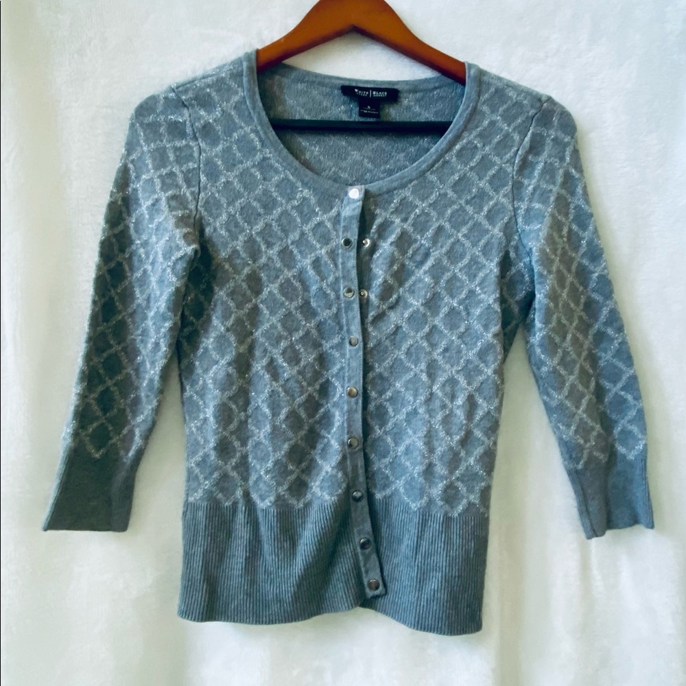 White House Black Market Gray Cardigan Sweater size S